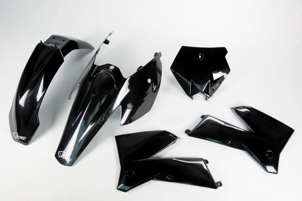 Plastic Kit black for Ktm SX 250/XC 250 (2005-06) - SX 125/XC 125 (2005-06) - SX-F 250/XCF 250 (2005-06) - REPLICA PLASTICS -...