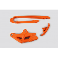 Chain guide+swingarm chain slider - orange 127 - Ktm - REPLICA PLASTICS - KT04036-127 - UFO Plast
