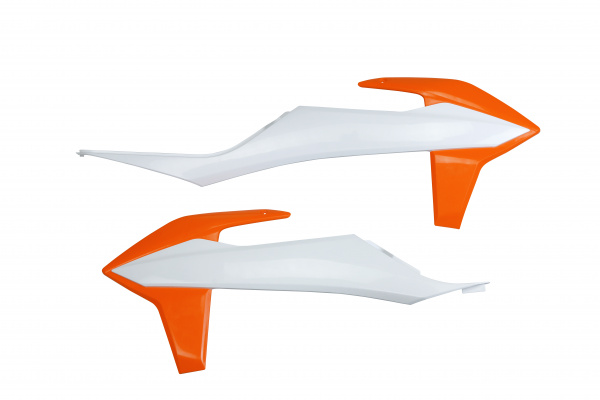 Radiator covers / White-orange - oem 19 - Ktm - REPLICA PLASTICS - KT04092-999 - UFO Plast