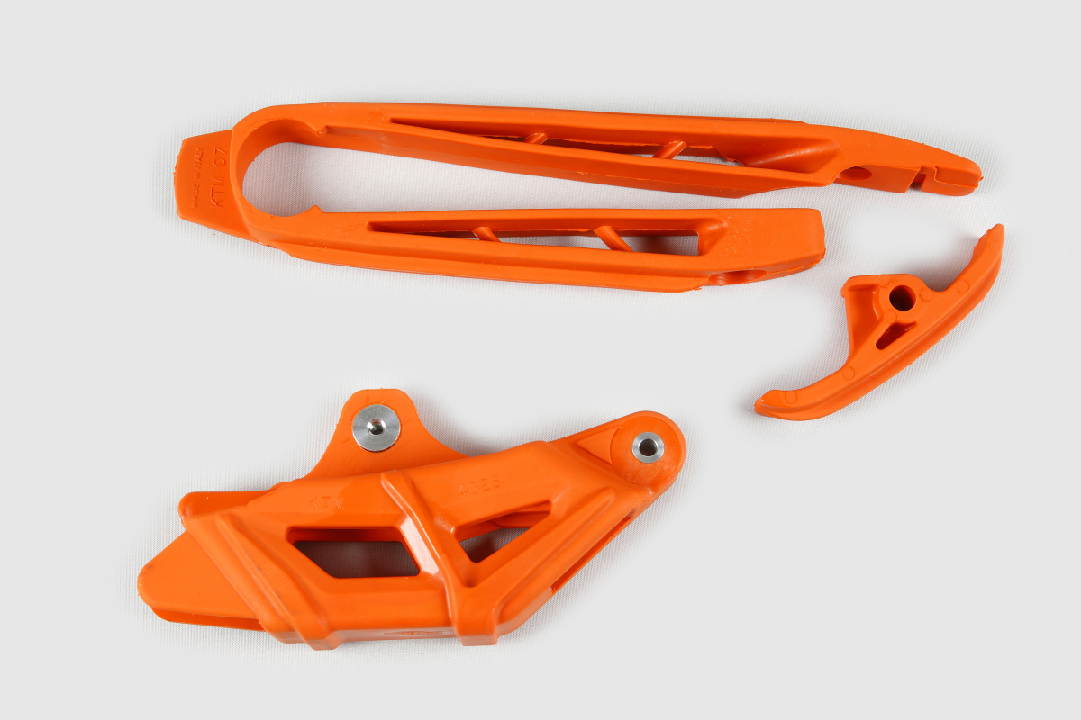 Kit Cruna Catena + Fascia Forcella arancio per Ktm EXC 125/XC W125 - EXC 200 - EXC 250/XC W250 - EXC 300/XC W300 - EXC-F 350....