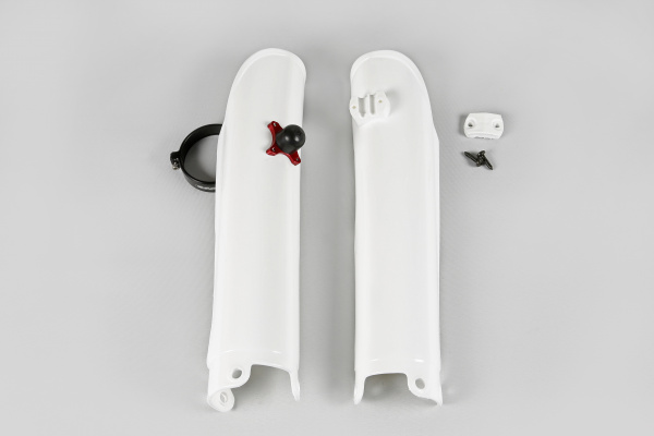 Fork slider protectors + quick starter - white 047 - Ktm - REPLICA PLASTICS - KT03089-047 - UFO Plast