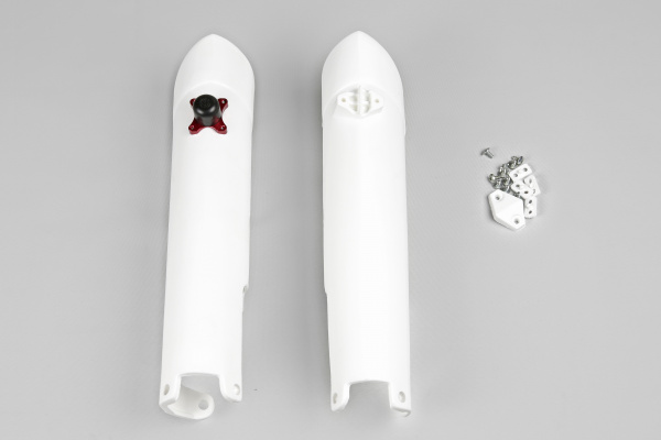 Fork slider protectors + quick starter - white 047 - Ktm - REPLICA PLASTICS - KT04003-047 - UFO Plast