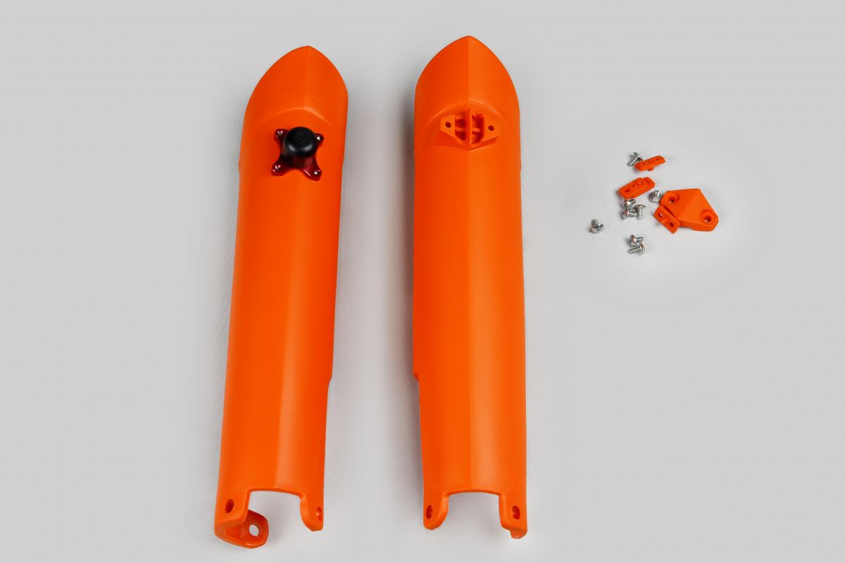 Fork Slider Protector + Quick Starter orange for Ktm SX 250/XC 250 - SX 125/XC 125 - SX 144 - SX 150 - SX-F 450/XCF 450 - SX....