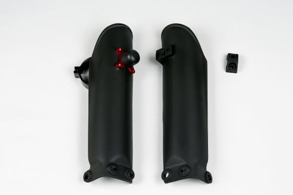 Fork Slider Protector + Quick Starter black for Ktm SX 65 (2002-25) - REPLICA PLASTICS - KT04017-001 - Ufo Plast