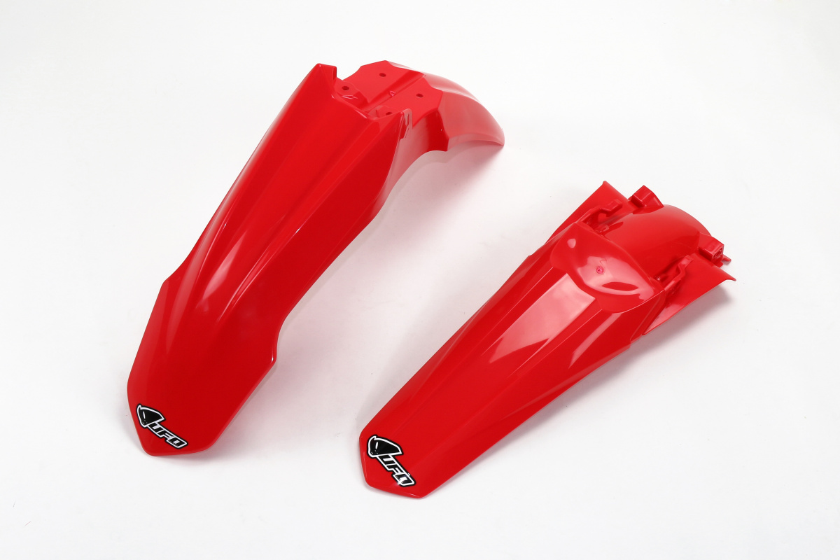 Kit Parafanghi rosso per Honda CRF 250R (2014-17) - CRF 450R (2013-16) - PLASTICHE REPLICA - HOFK116-070 - Ufo Plast