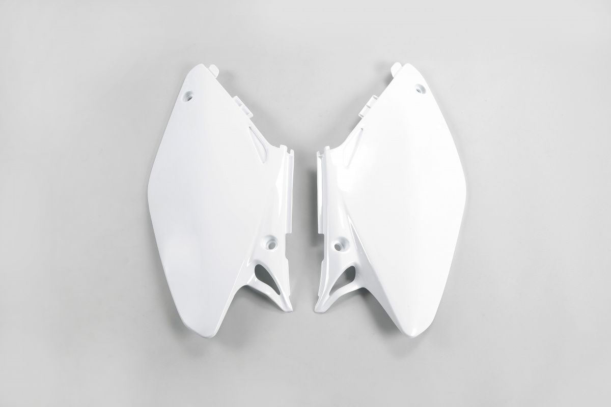 Fiancatine Laterali bianco per Honda CR 125 (2005-07) - CR 250 (2005-07) - PLASTICHE REPLICA - HO03658-041 - Ufo Plast