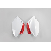 Side panels - white-red - Honda - REPLICA PLASTICS - HO04616-W - UFO Plast