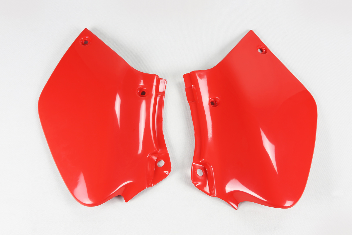 Fiancatine Laterali rosso per Honda XR 250R (1996-25) - XR 400R (1996-25) - PLASTICHE REPLICA - HO03612-069 - Ufo Plast