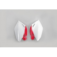 Side panels - white-red - Honda - REPLICA PLASTICS - HO04606-W - UFO Plast