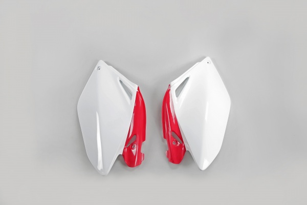 Fiancatine laterali - bianco-rosso - Honda - PLASTICHE REPLICA - HO04606-W - UFO Plast
