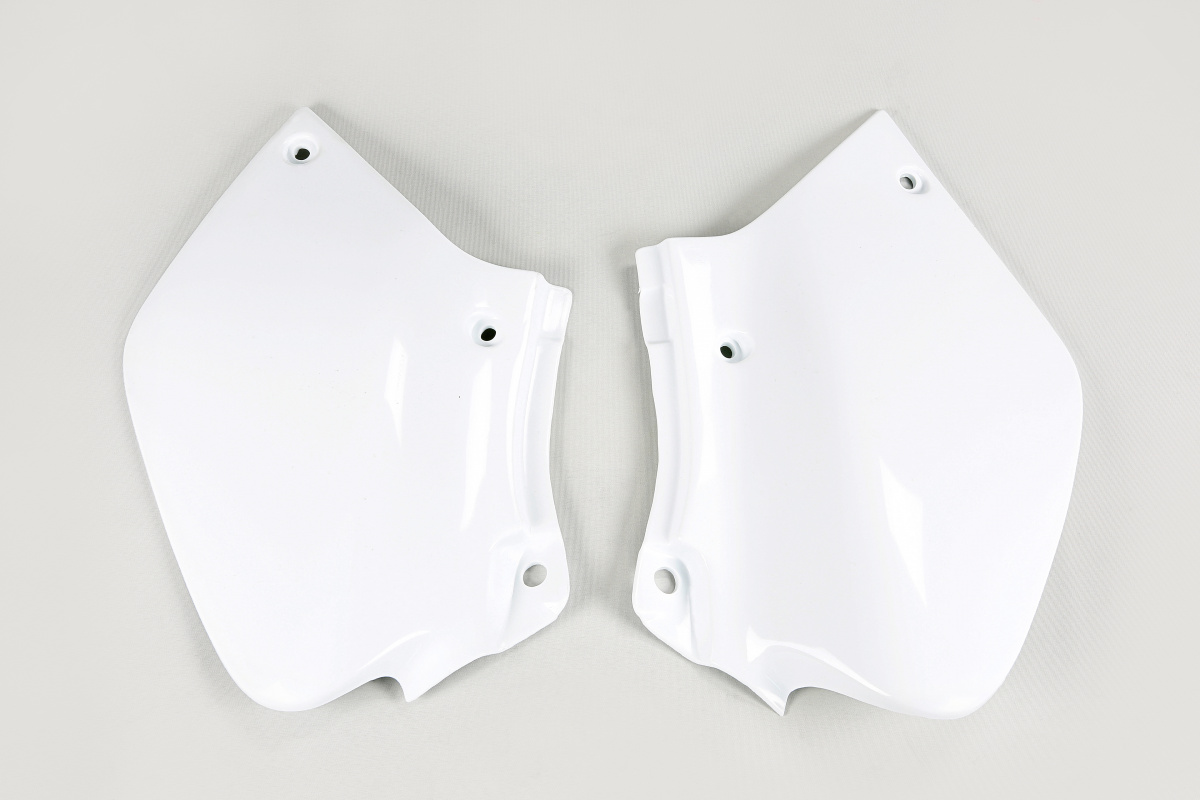 Fiancatine Laterali bianco per Honda XR 250R (1996-25) - XR 400R (1996-25) - PLASTICHE REPLICA - HO03612-041 - Ufo Plast