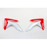 Radiator covers / Red-white - oem - Honda - REPLICA PLASTICS - HO04657-999 - UFO Plast