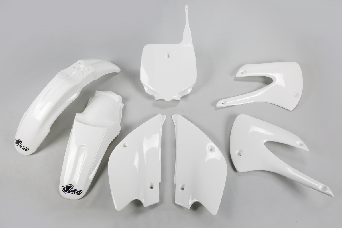 Kit Plastiche bianco per Kawasaki KX 85 (2001-13) - KX 100 (2001-13) - PLASTICHE REPLICA - KAKIT214K-047 - Ufo Plast