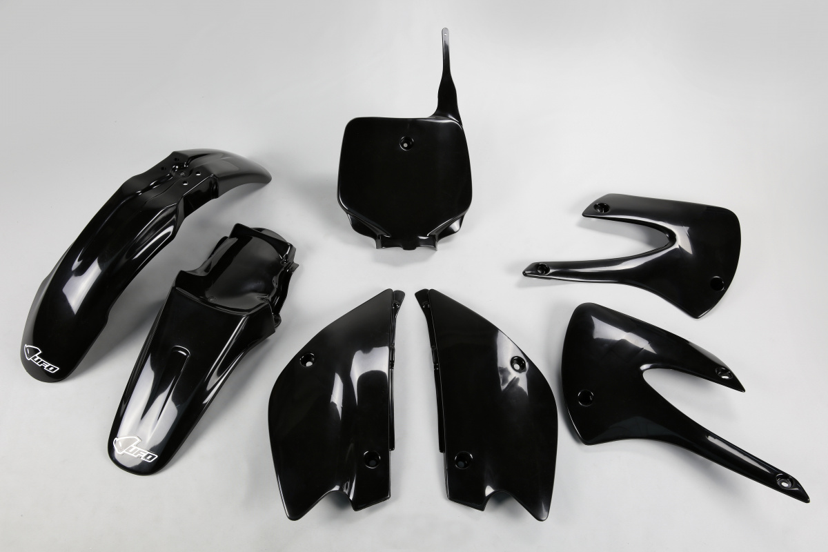 Kit Plastiche nero per Kawasaki KX 85 (2001-13) - KX 100 (2001-13) - PLASTICHE REPLICA - KAKIT214K-001 - Ufo Plast