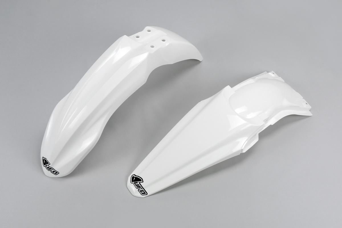 Kit Parafanghi bianco per Kawasaki KXF 250 (2014-16) - KXF 450 (2013-15) - PLASTICHE REPLICA - KAFK220-047 - Ufo Plast