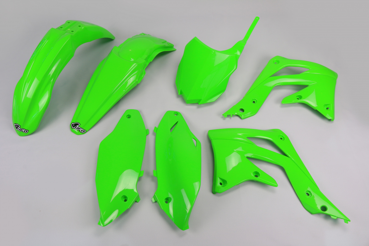 Plastic Kit green for Kawasaki KXF 450 (2013-15) - REPLICA PLASTICS - KAKIT220-026 - Ufo Plast