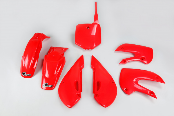 Kit Plastiche rosso per Kawasaki KLX 110 (2001-09) - PLASTICHE REPLICA - KA37002-070 - Ufo Plast