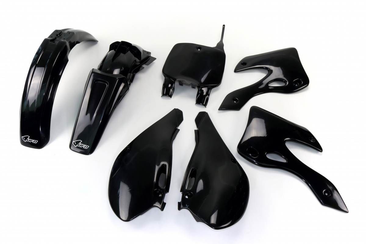 Kit Plastiche nero per Kawasaki KX 125 (1999-02) - KX 250 (1999-02) - PLASTICHE REPLICA - KAKIT200-001 - Ufo Plast