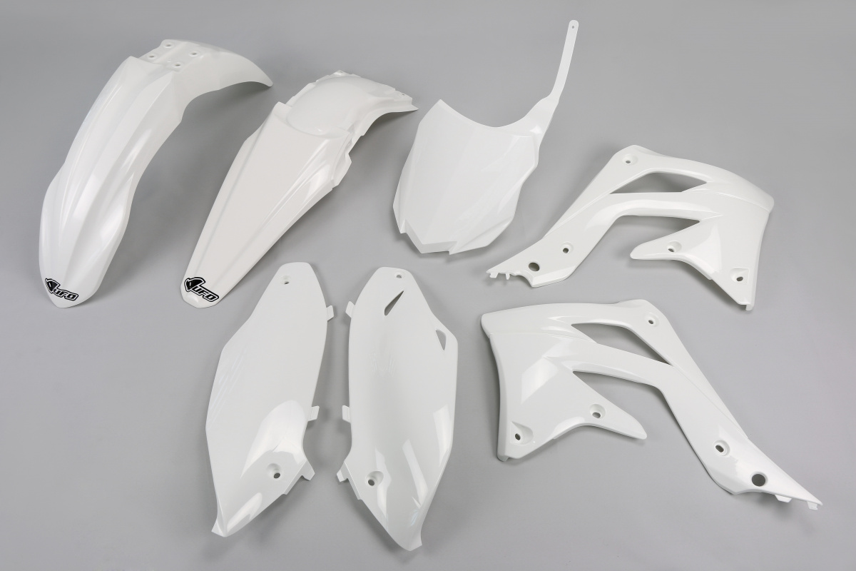 Plastic Kit white for Kawasaki KXF 450 (2013-15) - REPLICA PLASTICS - KAKIT220-047 - Ufo Plast