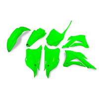 Plastic Kit neon green for Kawasaki KX 85 (2014-21) - KX 100 (2014-21) - REPLICA PLASTICS - KAKIT222-AFLU - Ufo Plast