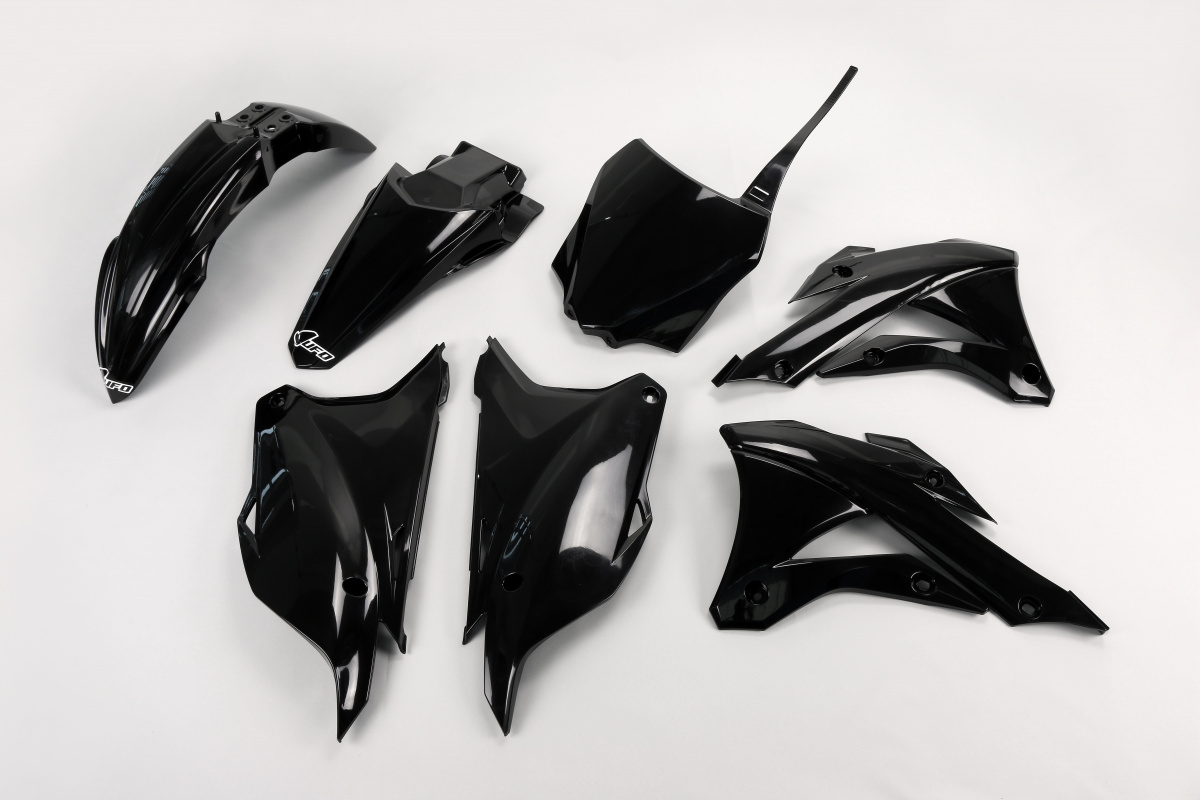 Kit Plastiche nero per Kawasaki KX 85 (2014-21) - KX 100 (2014-21) - PLASTICHE REPLICA - KAKIT222-001 - Ufo Plast