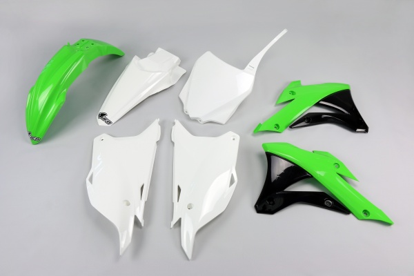 Kit Plastiche OEM Color 14-15 per Kawasaki KX 85 (2014-21) - KX 100 (2014-21) - PLASTICHE REPLICA - KAKIT222-999 - Ufo Plast