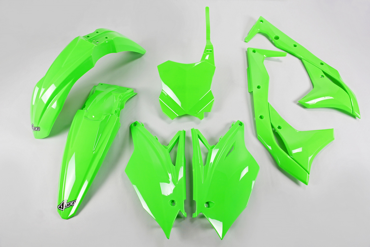 Kit Plastiche verde fluoro per Kawasaki KXF 250 (2018-20) - PLASTICHE REPLICA - KAKIT225-AFLU - Ufo Plast