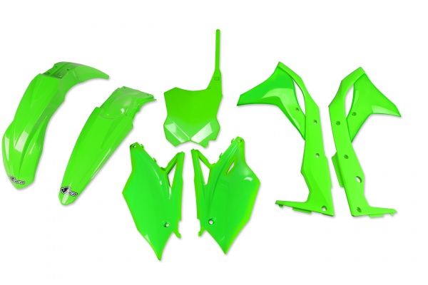 Plastic kit Kawasaki - neon green - REPLICA PLASTICS - KAKIT224-AFLU - UFO Plast