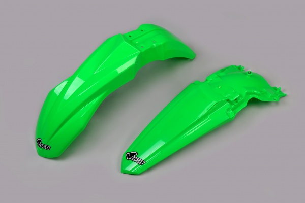 Fenders kit - neon green - Kawasaki - REPLICA PLASTICS - KAFK225-AFLU - UFO Plast
