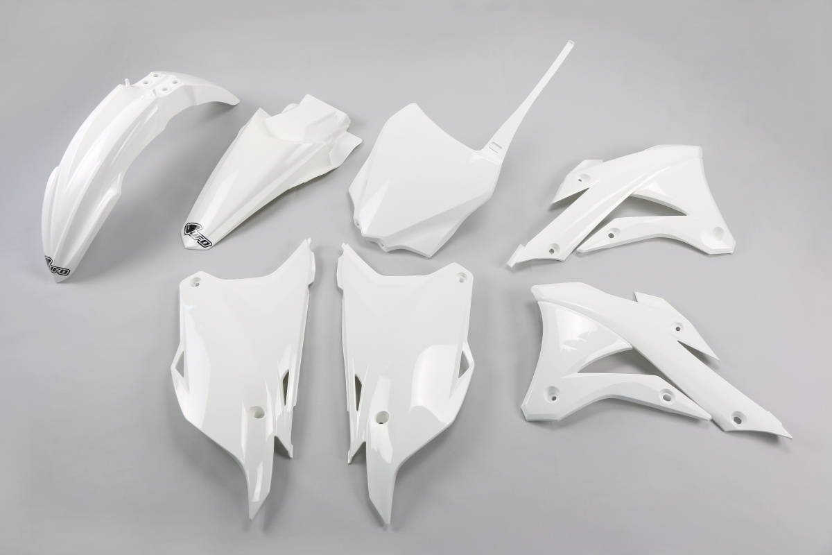 Kit Plastiche bianco per Kawasaki KX 85 (2014-21) - KX 100 (2014-21) - PLASTICHE REPLICA - KAKIT222-047 - Ufo Plast