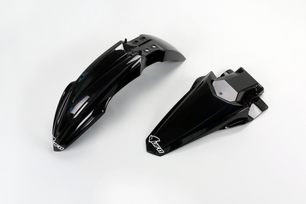 Kit Parafanghi nero per Kawasaki KX 85 (2014-25) - KX 112 (2022-25) - PLASTICHE REPLICA - KAFK222-001 - Ufo Plast
