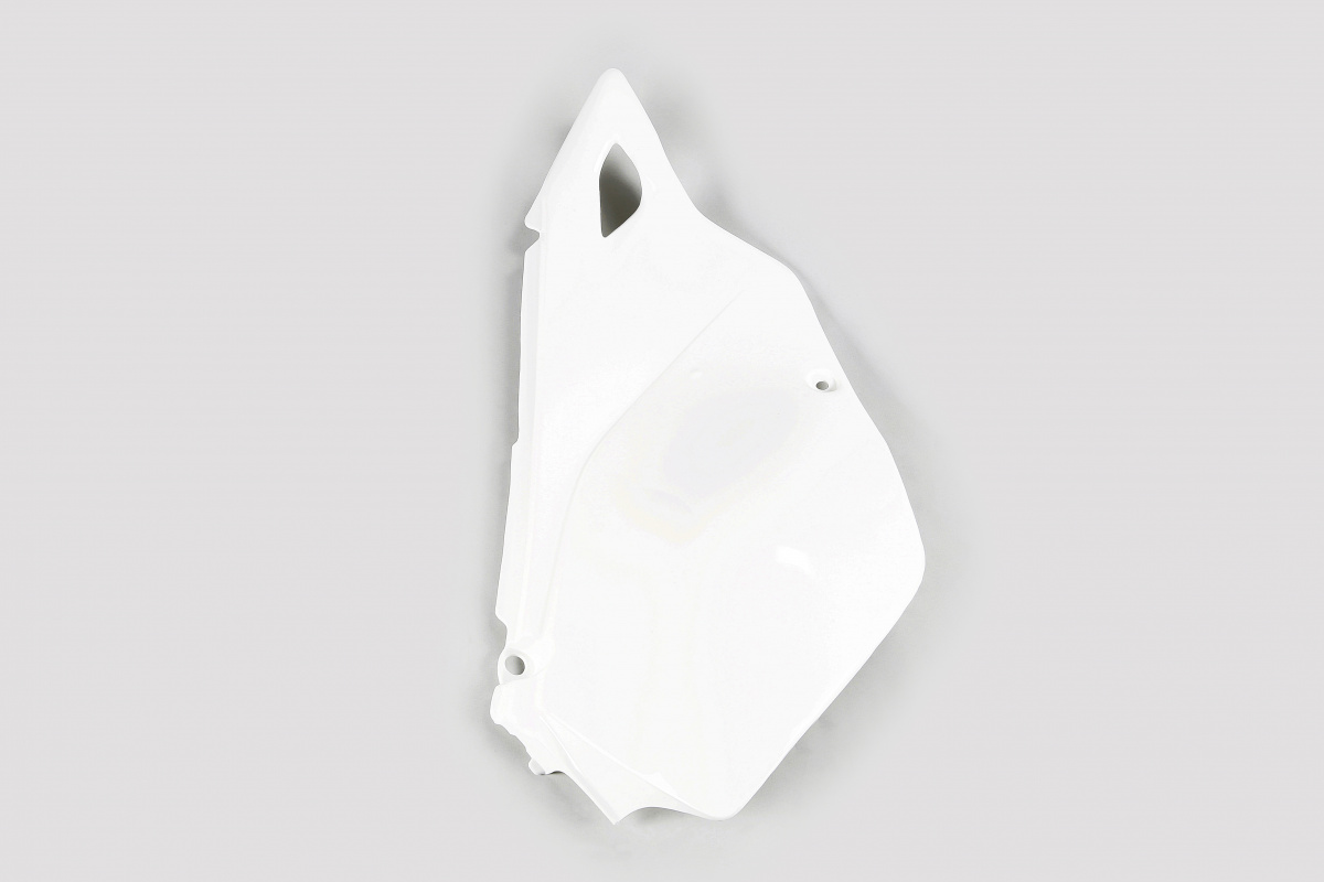 Fiancatine Laterali bianco per Kawasaki KLX 400R (2003-25) - PLASTICHE REPLICA - KA03745-047 - Ufo Plast