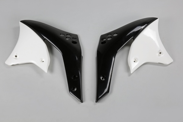 Radiator covers / White-black - white 047 - Kawasaki - REPLICA PLASTICS - KA03783-047 - UFO Plast