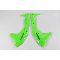 Convogliatori Radiatore verde fluoro per Kawasaki KXF 250 (2017-20) - PLASTICHE REPLICA - KA04747-AFLU - Ufo Plast