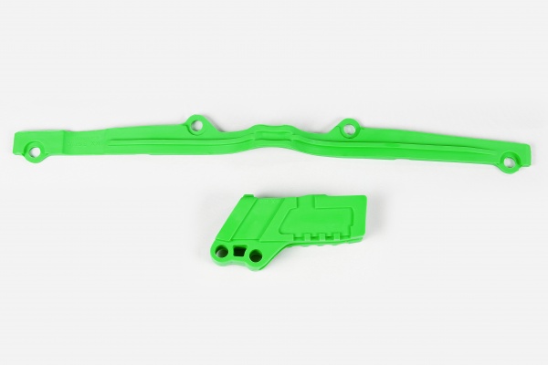 Chain guide+swingarm chain slider - green - Kawasaki - REPLICA PLASTICS - KA03793-026 - UFO Plast