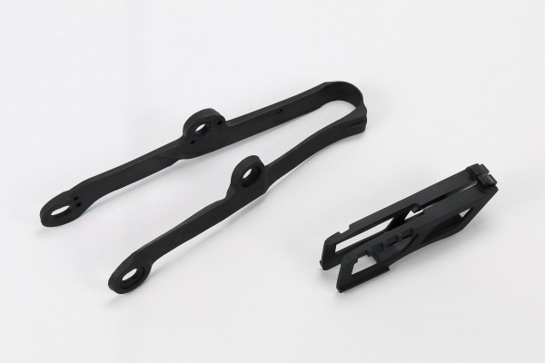 Chain guide+swingarm chain slider - black - Kawasaki - REPLICA PLASTICS - KA04710-001 - UFO Plast