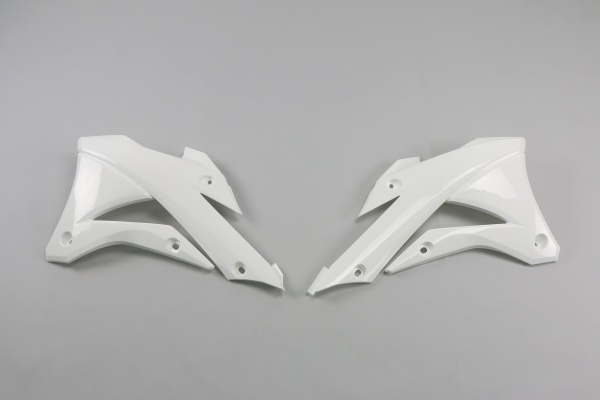 Radiator Covers white for Kawasaki KX 85 (2014-21) - KX 100 (2014-21) - REPLICA PLASTICS - KA04728-047 - Ufo Plast