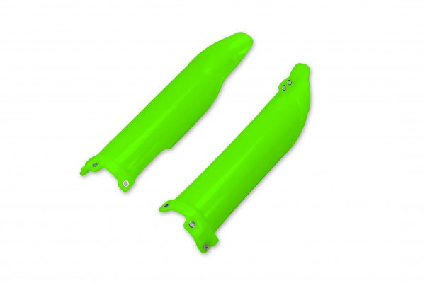 Fork slider protectors - neon green - Kawasaki - REPLICA PLASTICS - KA04701-AFLU - UFO Plast