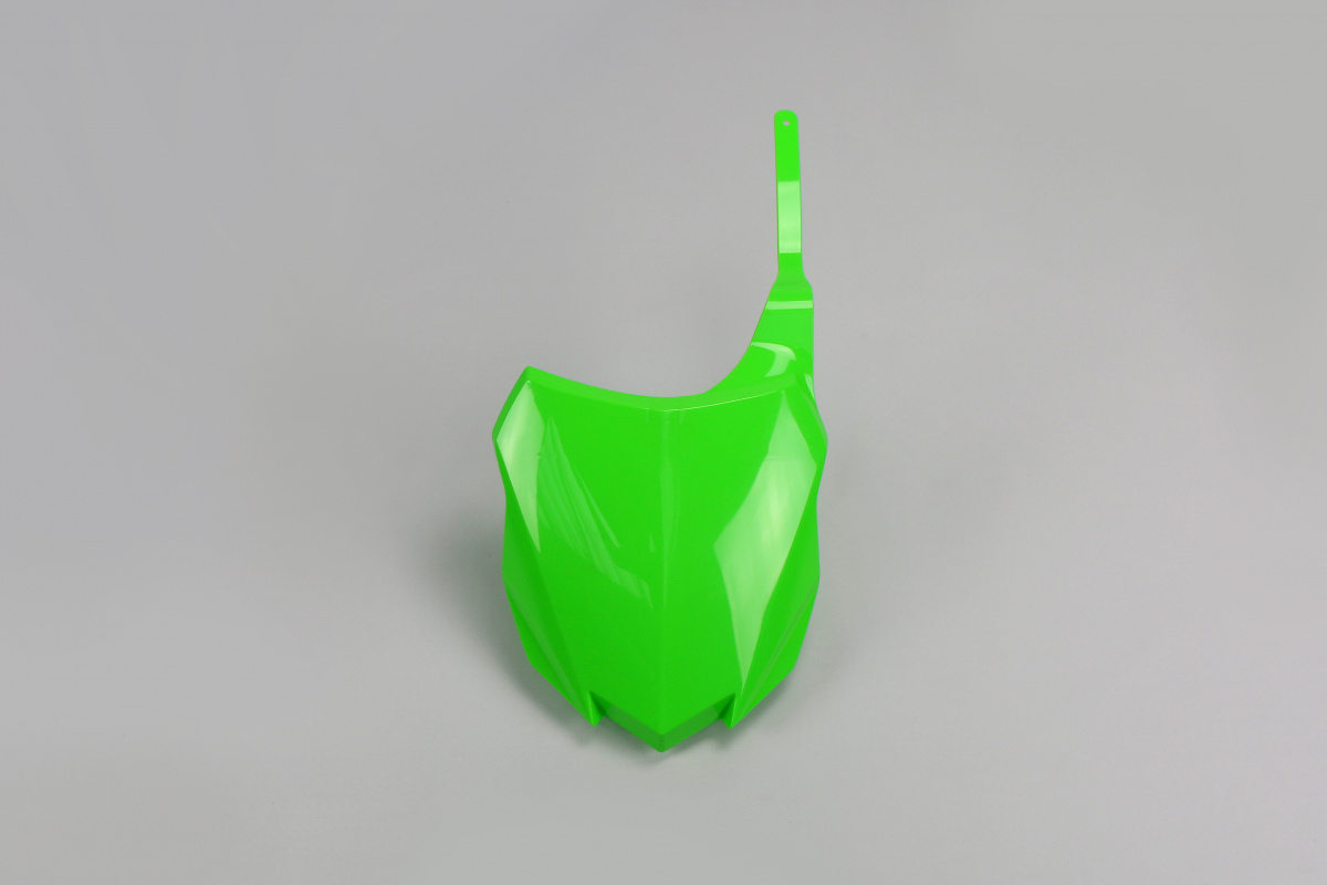 Portanumero Anteriore verde per Kawasaki KXF 250 (2013-16) - KXF 450 (2013-15) - PLASTICHE REPLICA - KA04724-026 - Ufo Plast