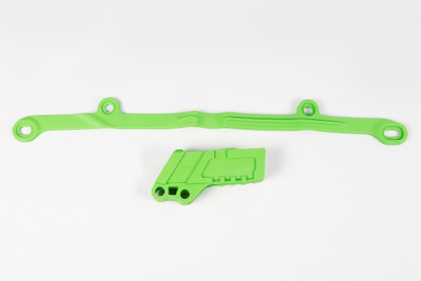 Chain guide+swingarm chain slider - green - Kawasaki - REPLICA PLASTICS - KA03794-026 - UFO Plast