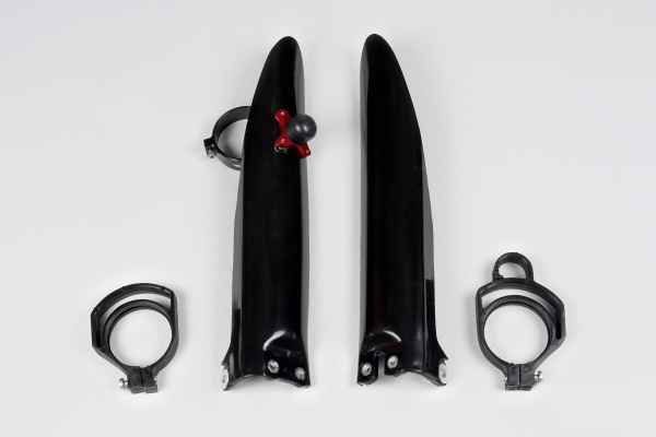 Fork slider protectors + quick starter - black - Kawasaki - REPLICA PLASTICS - KA03777-001 - UFO Plast