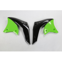 Radiator covers / Black-green - green - Kawasaki - REPLICA PLASTICS - KA03767-026 - UFO Plast