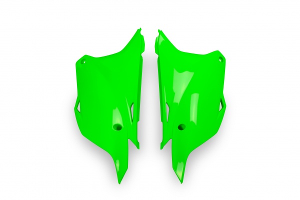 Side panels - neon green - Kawasaki - REPLICA PLASTICS - KA04729-AFLU - UFO Plast