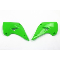 Radiator covers - green - Kawasaki - REPLICA PLASTICS - KA03738-026 - UFO Plast
