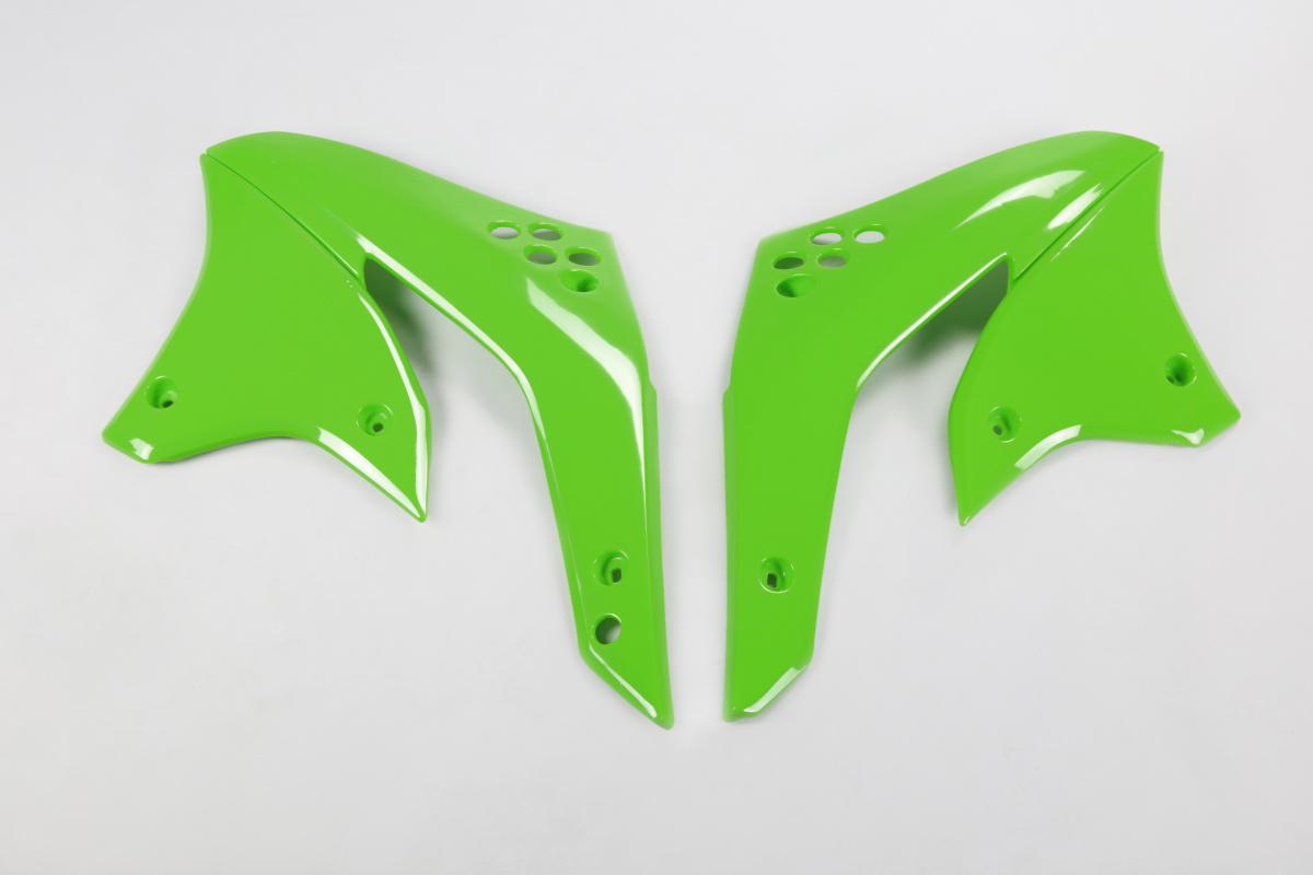 Radiator covers - green - Kawasaki - REPLICA PLASTICS - KA03788-026 - UFO Plast
