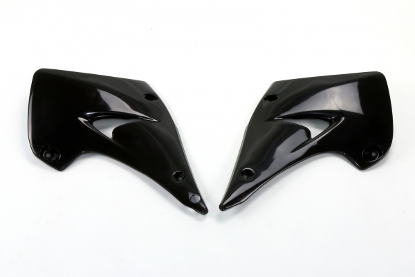 Radiator covers - black - Kawasaki - REPLICA PLASTICS - KA03738-001 - UFO Plast