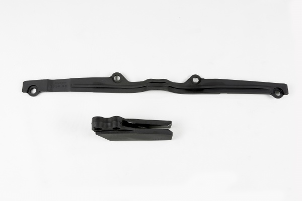 Chain guide+swingarm chain slider - black - Kawasaki - REPLICA PLASTICS - KA03792-001 - UFO Plast