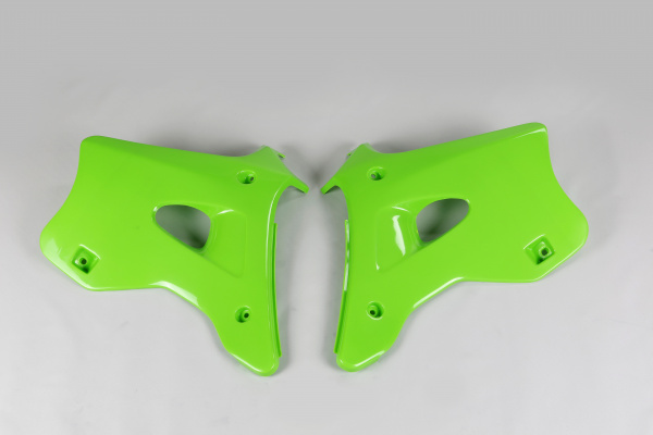 Radiator covers - green - Kawasaki - REPLICA PLASTICS - KA02768-026 - UFO Plast