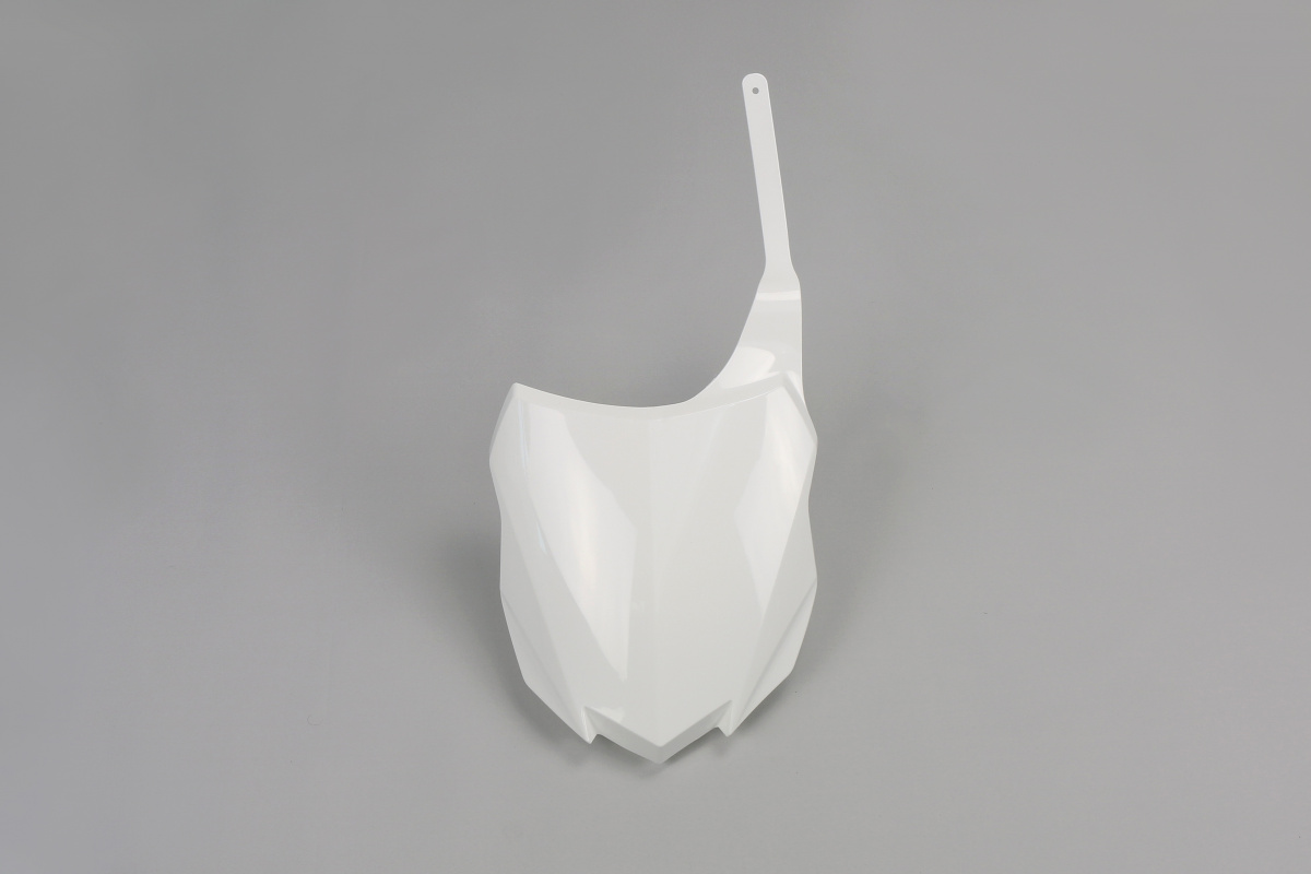 Portanumero Anteriore bianco per Kawasaki KXF 250 (2013-16) - KXF 450 (2013-15) - PLASTICHE REPLICA - KA04724-047 - Ufo Plast