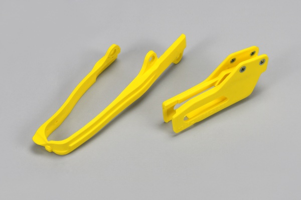 Chain guide+swingarm chain slider - yellow 102 - Suzuki - REPLICA PLASTICS - SU04925-102 - UFO Plast